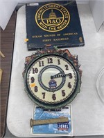 Vintage B&O record, Lionel train clock and B&O
