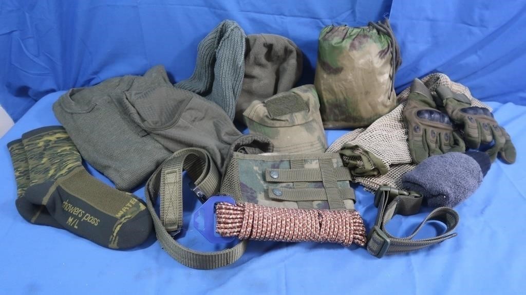 Army Gear-Gloves, Socks, Belt, Rope & more
