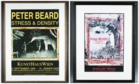 2 Peter Beard exhibition posters, framed.