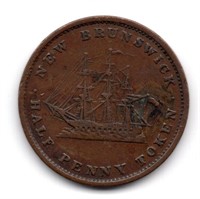 1843 New Brunswick Half Penny Token