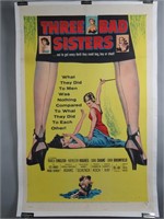 Three Bad Sisters (1956) Linen Backed Poster