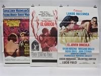 Vintage 1970s International Tri-Fold Movie Posters