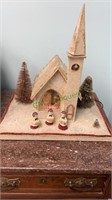 Antique Christmas display decoration - church with