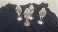 2 Sets Of Pinwheel Crystal Salt & Pepper Shakers