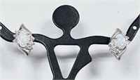 Sterling Silver Opal & Diamond Accent Earrings