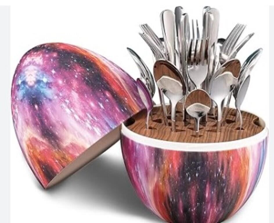 Figrosd 24 Piece Cutlery In Multi Colored Egg