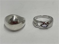 2x 925 Silver Rings