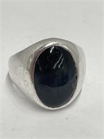 925 Silver Natural Black Tiger Eye Ring Size 9 1/2