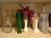 Asst glass vases
