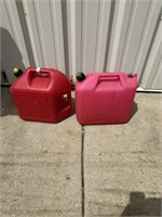 Pair of plastic gas cans