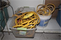 Bin and Bucket of Extension Cords