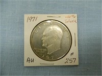 1971 Ike 40% Silver Dollar - AU