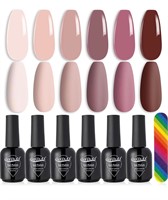 6 Pcs GOPAS Nude Gel Nail Polish Set 10mL