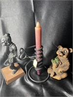 Antique "Counting Candle" 70s Resin Bear, CoalWife