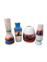 4 Handcrafted Bud Vases