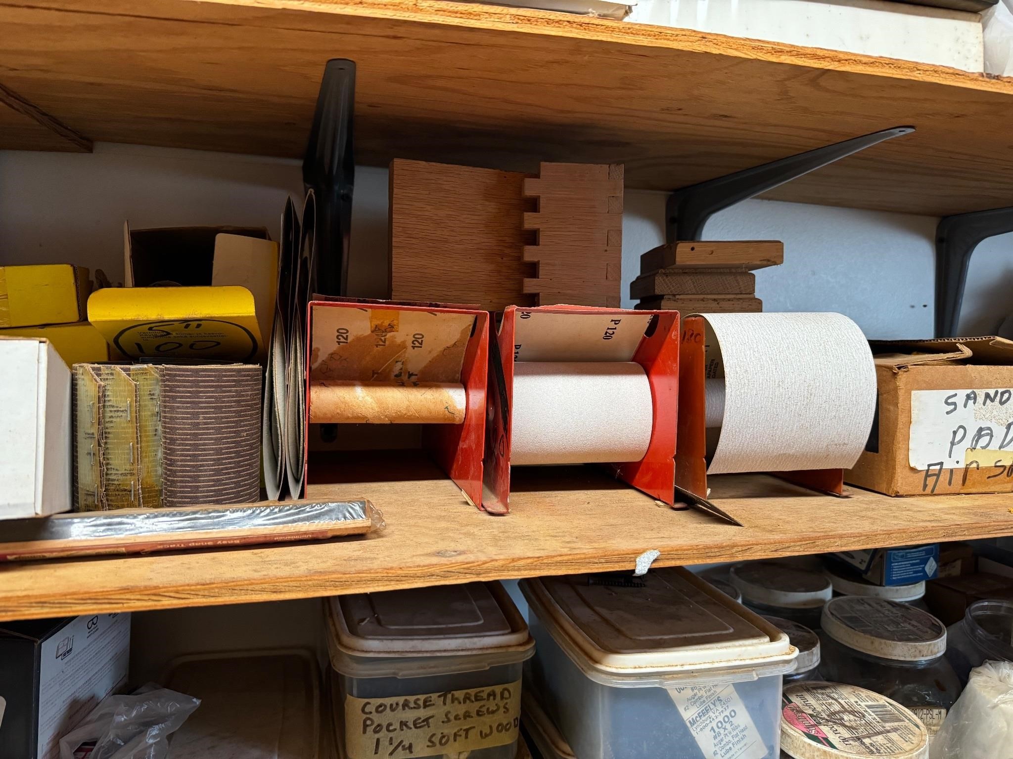 Shelf Contents:-Dispensers/Hardware/Paper