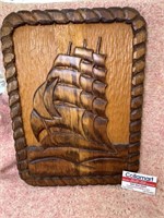 Wood Sailing Ship Picture Art