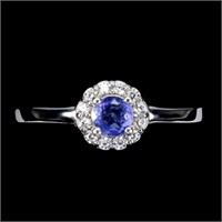 Natural Round Tanzanite  Ring