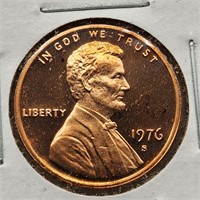 1976-S Lincoln Cent Deep Cameo Proof