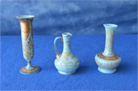3 Bohemian Style Glass Pieces/Vases