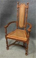 High Back Cane Back & Seat Arm Chair
