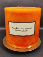 Pumpkin Spice Candle and Metal Footed Stand