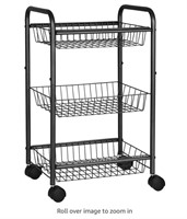 SONGMICS 3-Tier Metal Rolling Cart on Wheels