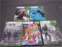 Lot of 5 Xbox 360 Video Games Brink Beatles Crysis