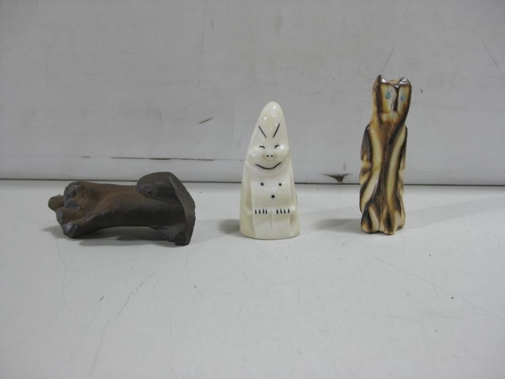 Three Carved Fetishes Tallest 2.25"