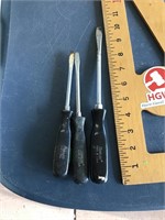 Three snap on screwdriver