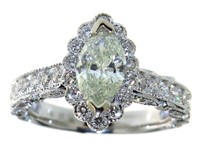 14kt Gold 2.15 ct Marquise Cut Diamond Ring