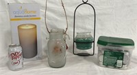 Jar Decor Aqua Flame and Tea Lites