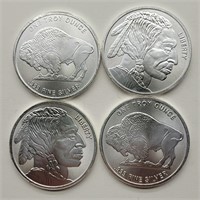 4 TROY OUNCES .999 FINE SILVER 
4- BUFFALO