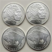 4 TROY OUNCES OF .999 FINE SILVER 
4- INDIAN