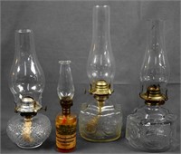 4 Vintage Lamplight Farms Oil Lamps