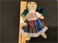 Mexico Folkart Handmade Doll 10"