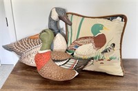 Three Decorative Duck Pillows