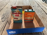 Vintage Cox model fuel can and battery