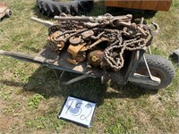 Wheelbarrow w/ Chain Hoist & Misc.