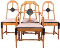 SET OF FOUR ART DECO STYLE DINING CHAIRS