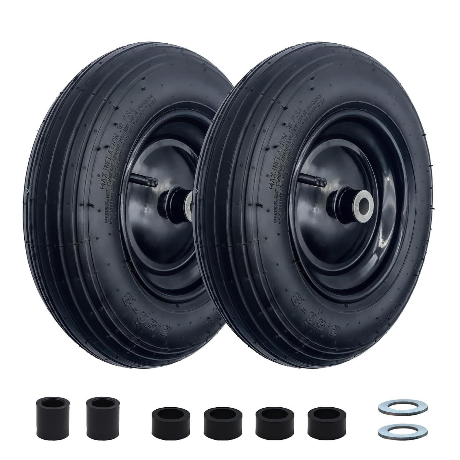 2-Pack 14.5-Inch Wheelbarrow Tire.3.50-8" Pneumati