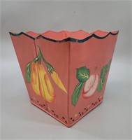 Hand Painted Toll Metal Waste Paper Basket