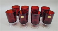 8 Luminarc Arcoroc 4oz Ruby Red Glasses vtg
