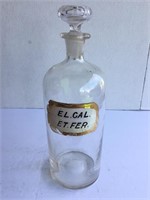 Antique Glass Label Apothecary Bottle