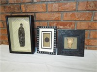 Africa shadowbox wall art.  Lot of 3 pictures.