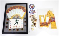 OLYMPIC PINS AND TICKETS