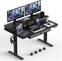 55 * 30 Inches Electric Standing Desk  Black
