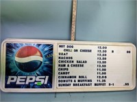 Pepsi plastic store menu sign