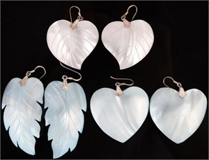 MOTHER OF PEARL DYED STERLING SHELL EARRINGS