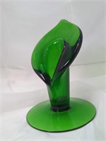 Mid Century Cambridge Green Glass Calla Lily
